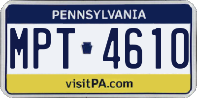 PA license plate MPT4610