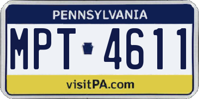 PA license plate MPT4611