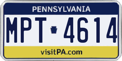 PA license plate MPT4614