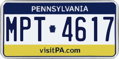 PA license plate MPT4617