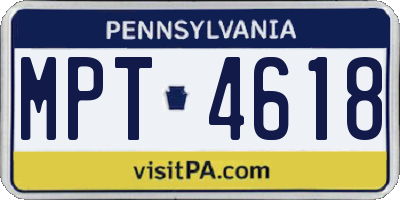 PA license plate MPT4618