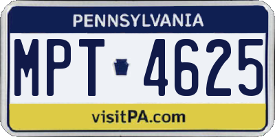 PA license plate MPT4625