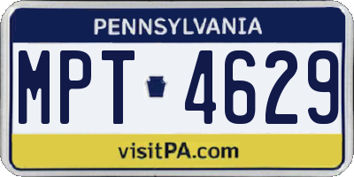 PA license plate MPT4629