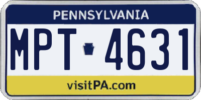 PA license plate MPT4631