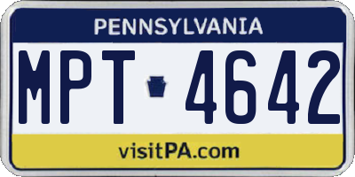 PA license plate MPT4642
