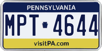 PA license plate MPT4644