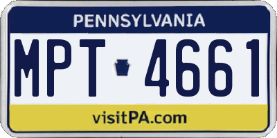 PA license plate MPT4661