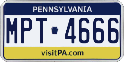 PA license plate MPT4666