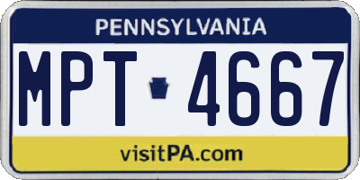 PA license plate MPT4667