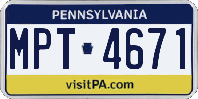 PA license plate MPT4671