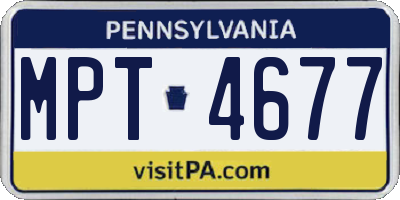 PA license plate MPT4677