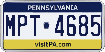 PA license plate MPT4685