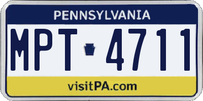 PA license plate MPT4711