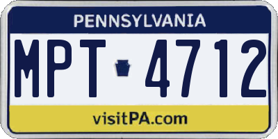 PA license plate MPT4712