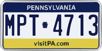 PA license plate MPT4713