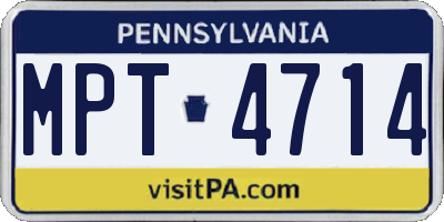 PA license plate MPT4714