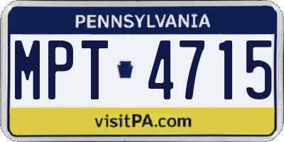 PA license plate MPT4715