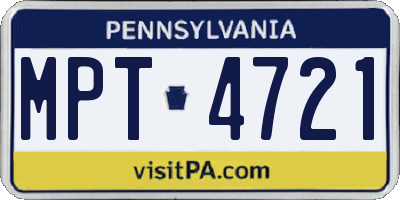 PA license plate MPT4721