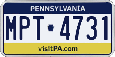 PA license plate MPT4731