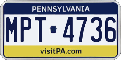 PA license plate MPT4736