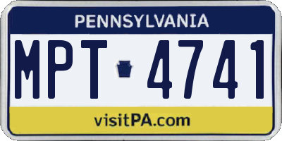 PA license plate MPT4741