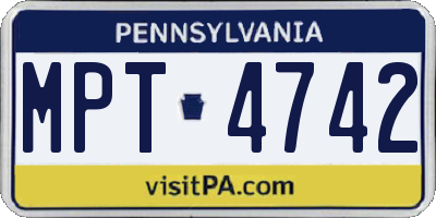 PA license plate MPT4742