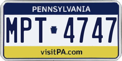 PA license plate MPT4747