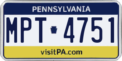 PA license plate MPT4751