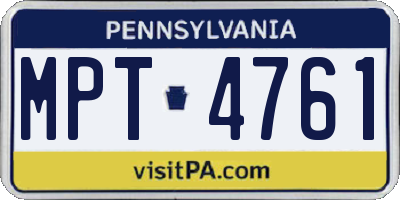 PA license plate MPT4761