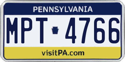 PA license plate MPT4766