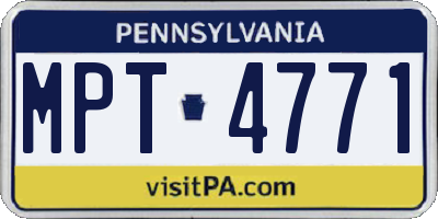 PA license plate MPT4771