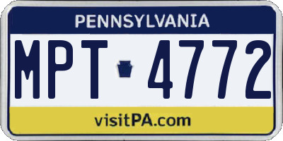PA license plate MPT4772