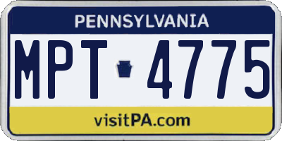 PA license plate MPT4775