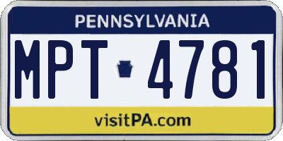 PA license plate MPT4781