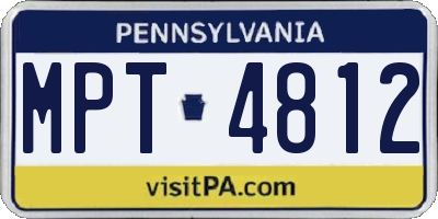 PA license plate MPT4812