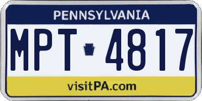 PA license plate MPT4817