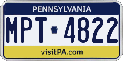 PA license plate MPT4822