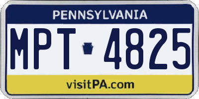PA license plate MPT4825