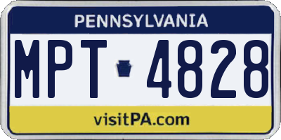 PA license plate MPT4828