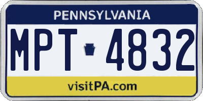 PA license plate MPT4832