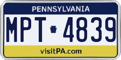 PA license plate MPT4839