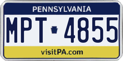 PA license plate MPT4855