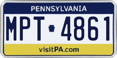 PA license plate MPT4861