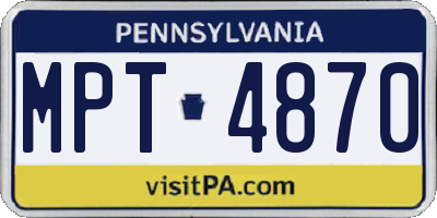 PA license plate MPT4870