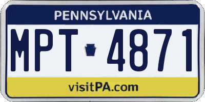 PA license plate MPT4871