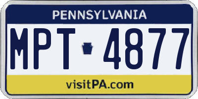 PA license plate MPT4877
