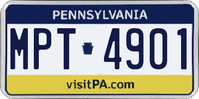 PA license plate MPT4901