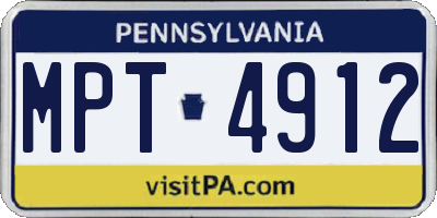 PA license plate MPT4912