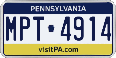 PA license plate MPT4914