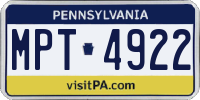 PA license plate MPT4922